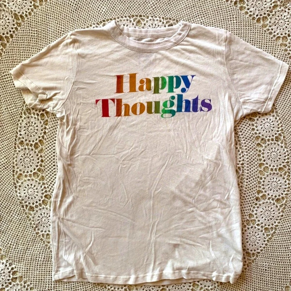 Chaser Happy Thoughts T Shirt Women’s Size MEDIUM Rainbow Y2K Vintage 90s Tee - Picture 4 of 6